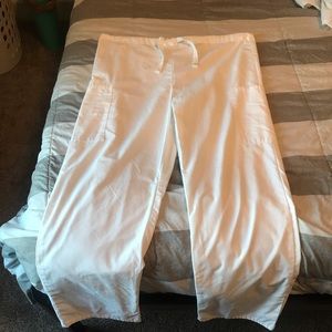 White scrub pants